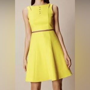 Karen Millen Yellow Fit & Flare Dress Size 8